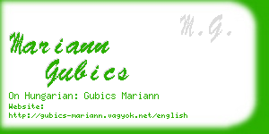 mariann gubics business card
